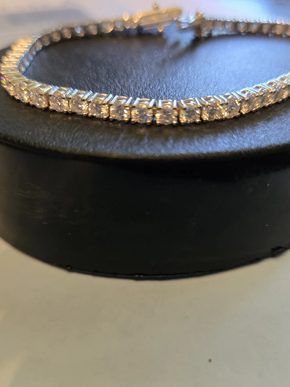 GRA Certified Moissanite And Sterling Silver Tennis Bracelet